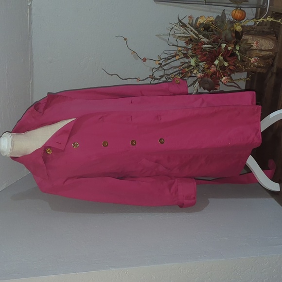 International Concepts Pink Trench Coat with Gold Buttons Size XL - Picture 7 of 10
